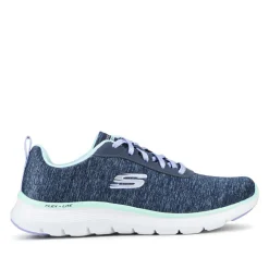 FLEX APPEAL Wide Fit Lace Up Trainers - Navy