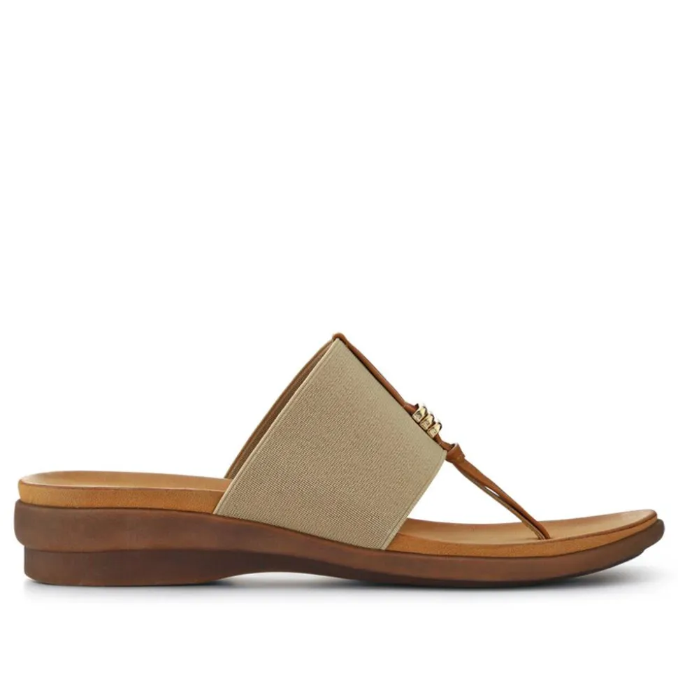 Flexible Toe Post Sandals - Beige