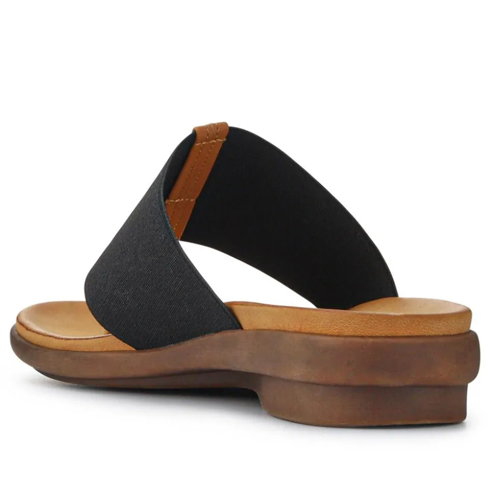 Flexible Toe Post Sandals - Black