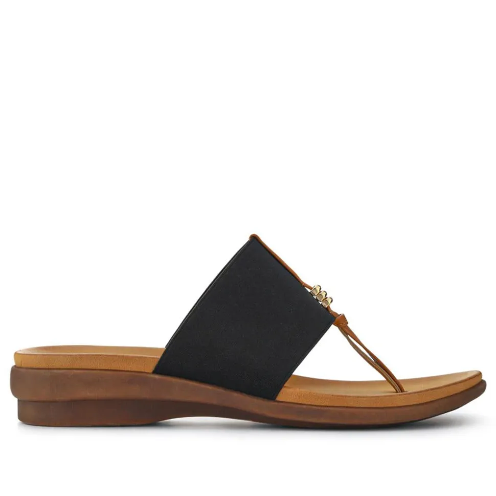 Flexible Toe Post Sandals - Black