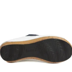 Flexible Triple Bow Cushioned Sandals - Navy - White