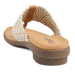 Flexible Wide Fit Toe Post Sandals - Beige Multi