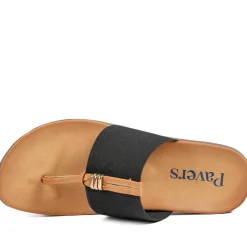Flexible Wide Fit Toe Post Sandals - Black