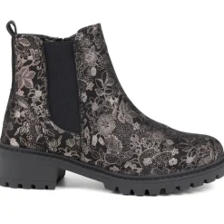 Floral Chelsea Boots - Black Floral