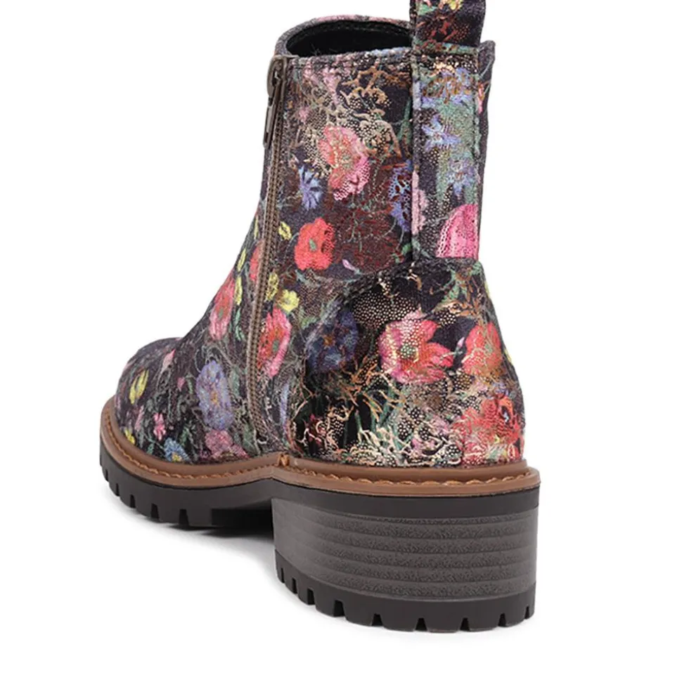 Floral Chelsea Boots - Black Multi