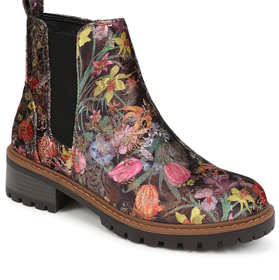 Floral Chelsea Boots - Black Multi