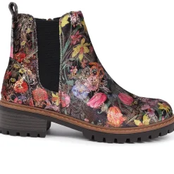 Floral Chelsea Boots - Black Multi