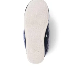 Floral Faux-Fur Slippers - Navy Floral