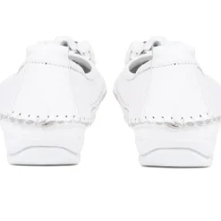 Floral Leather Ballet Pumps - White