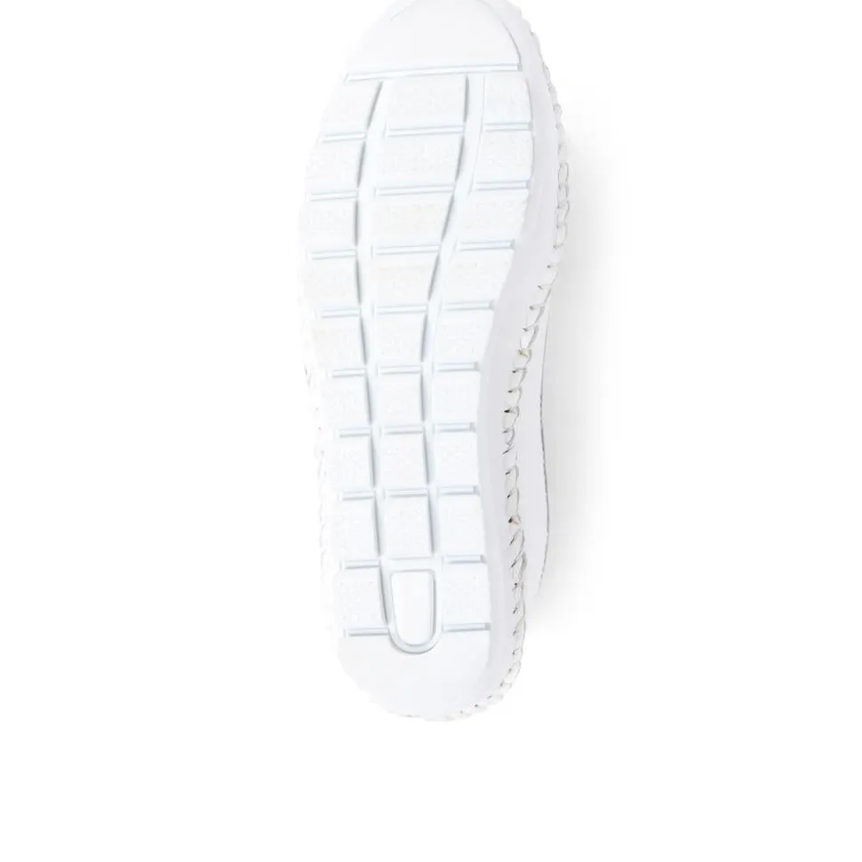 Floral Leather Ballet Pumps - White