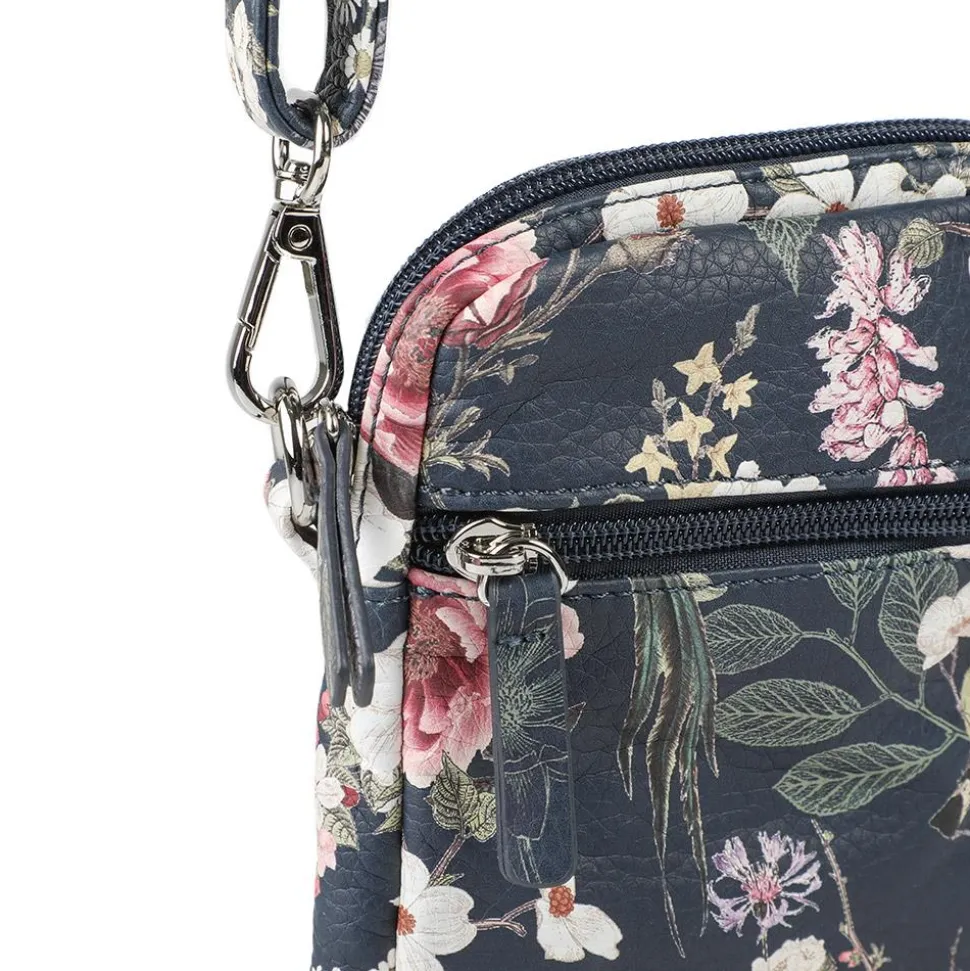 Floral Multiway Cross Body Phone Bag - Navy Print