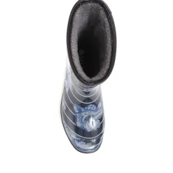 Floral Print Calf-length Wellies - Navy