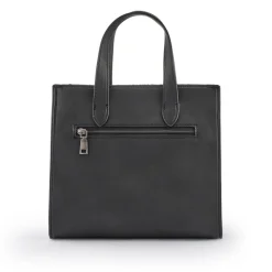 Floral Tote Bag - Black Tweed