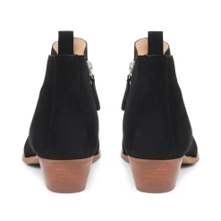 Florie Heeled Leather Ankle Boots - Black