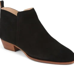 Florie Heeled Leather Ankle Boots - Black