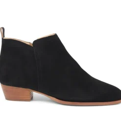 Florie Heeled Leather Ankle Boots - Black