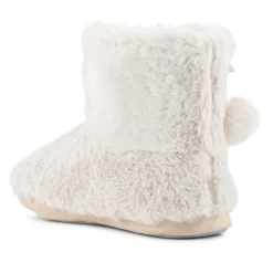 Fluffy Slippers Boots - Cream