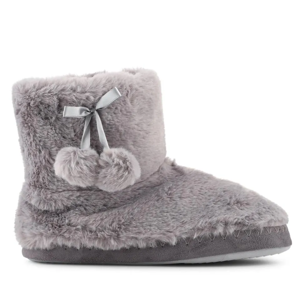 Fluffy Slippers Boots - Grey