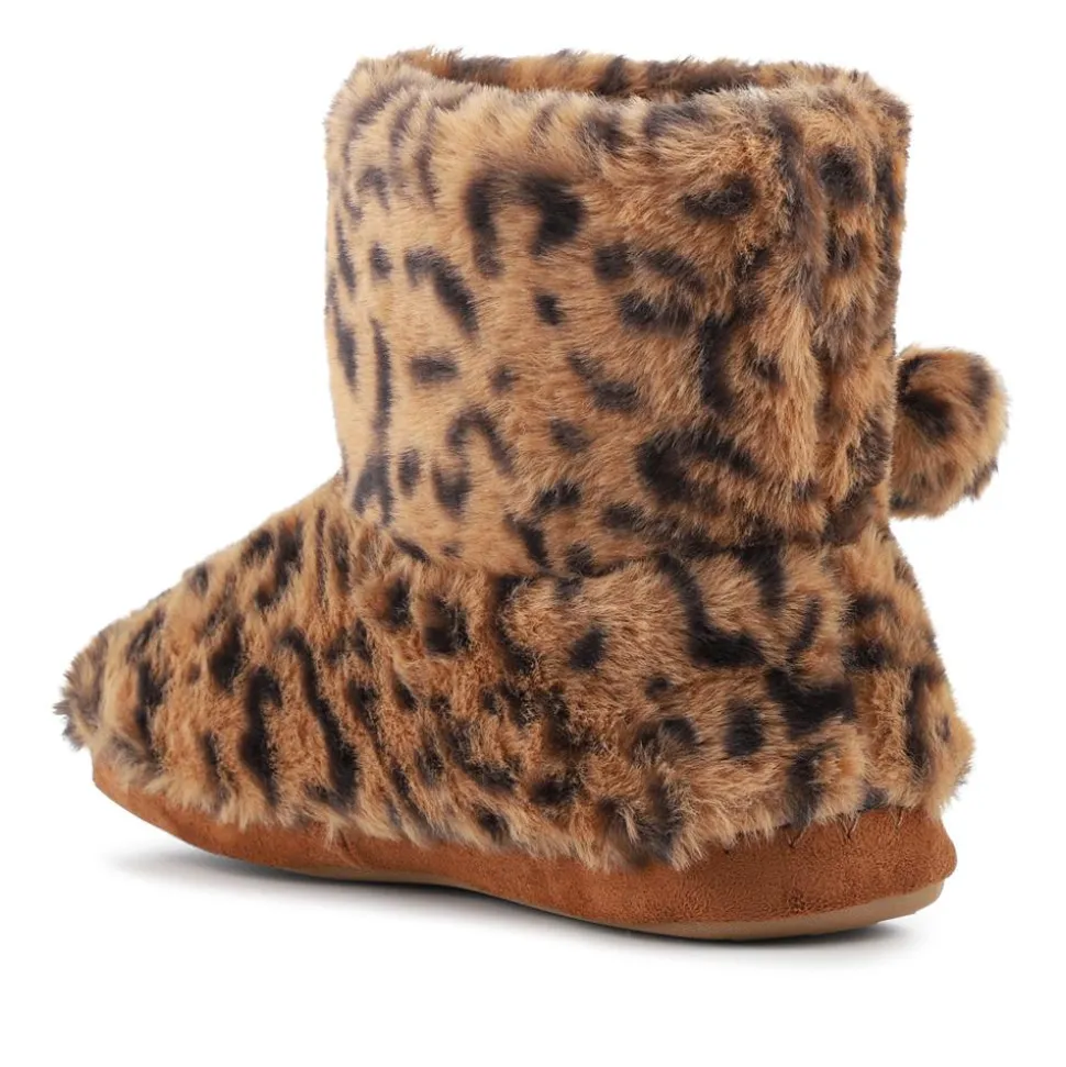Fluffy Slippers Boots - Leopard