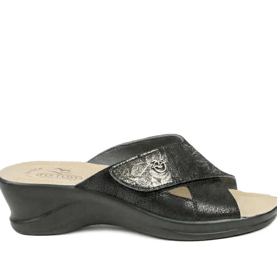 Fly Flot Adjustable Fasten Mule Sandals - Black