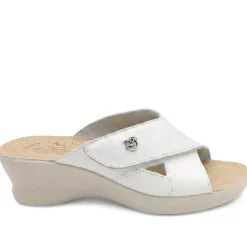 Fly Flot Adjustable Fasten Mule Sandals - White