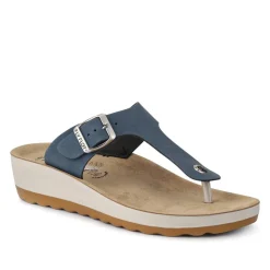 Fly Flot Buckle Fasten Toe Post Sandals - Blue
