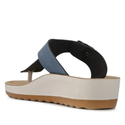 Fly Flot Buckle Fasten Toe Post Sandals - Blue