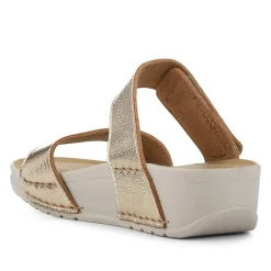 Fly Flot Chunky Dual Strap Touch Fasten Sandals - Gold