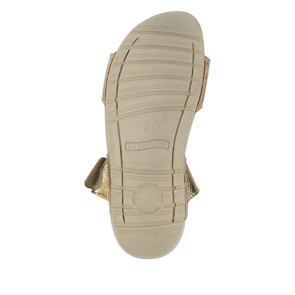 Fly Flot Chunky Dual Strap Touch Fasten Sandals - Gold