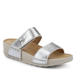 Fly Flot Chunky Dual Strap Touch Fasten Sandals - Silver