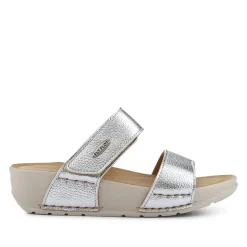 Fly Flot Chunky Dual Strap Touch Fasten Sandals - Silver