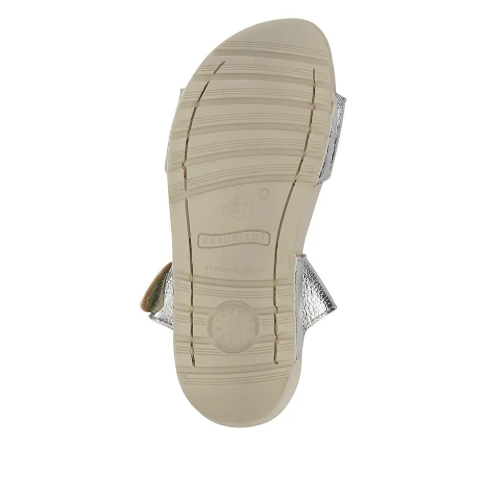 Fly Flot Chunky Dual Strap Touch Fasten Sandals - Silver