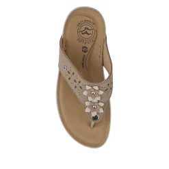 Fly Flot Cushioning Toe Post Sandals - Beige
