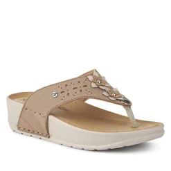Fly Flot Cushioning Toe Post Sandals - Beige