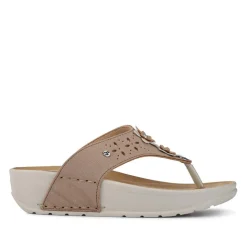 Fly Flot Cushioning Toe Post Sandals - Beige