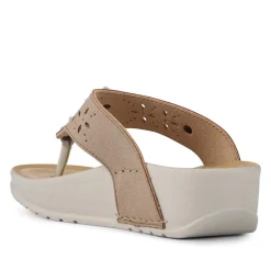 Fly Flot Cushioning Toe Post Sandals - Beige