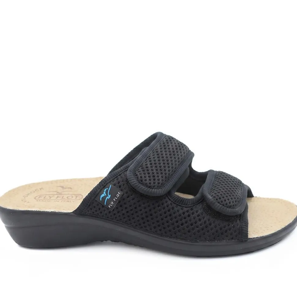 Fly Flot Dual Adjustable Strap Mule Sandals - Black