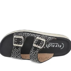 Fly Flot Dual Buckle Cushioned Sandals - Black