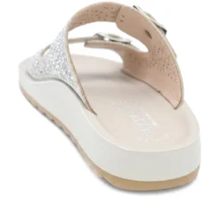 Fly Flot Dual Buckle Cushioned Sandals - Light Grey