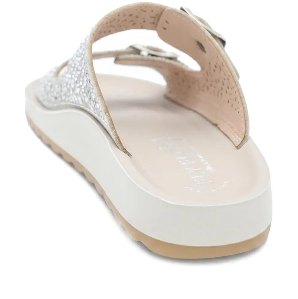 Fly Flot Dual Buckle Cushioned Sandals - Light Grey