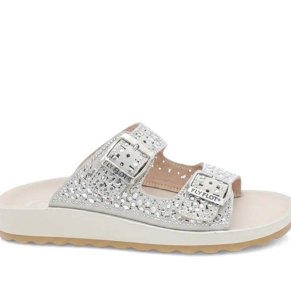 Fly Flot Dual Buckle Cushioned Sandals - Light Grey