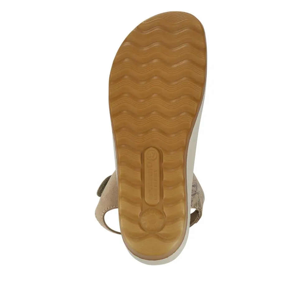 Fly Flot Dual Fastening Leather Sandals - Beige