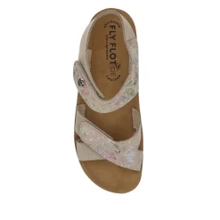 Fly Flot Dual Fastening Leather Sandals - Beige