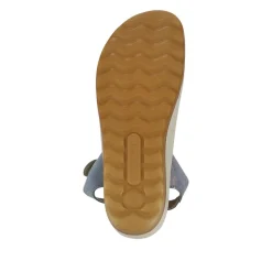 Fly Flot Dual Fastening Leather Sandals - Blue