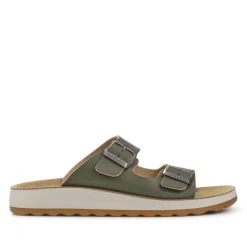 Fly Flot Dual-Strap Slip-On Sandals - Khaki