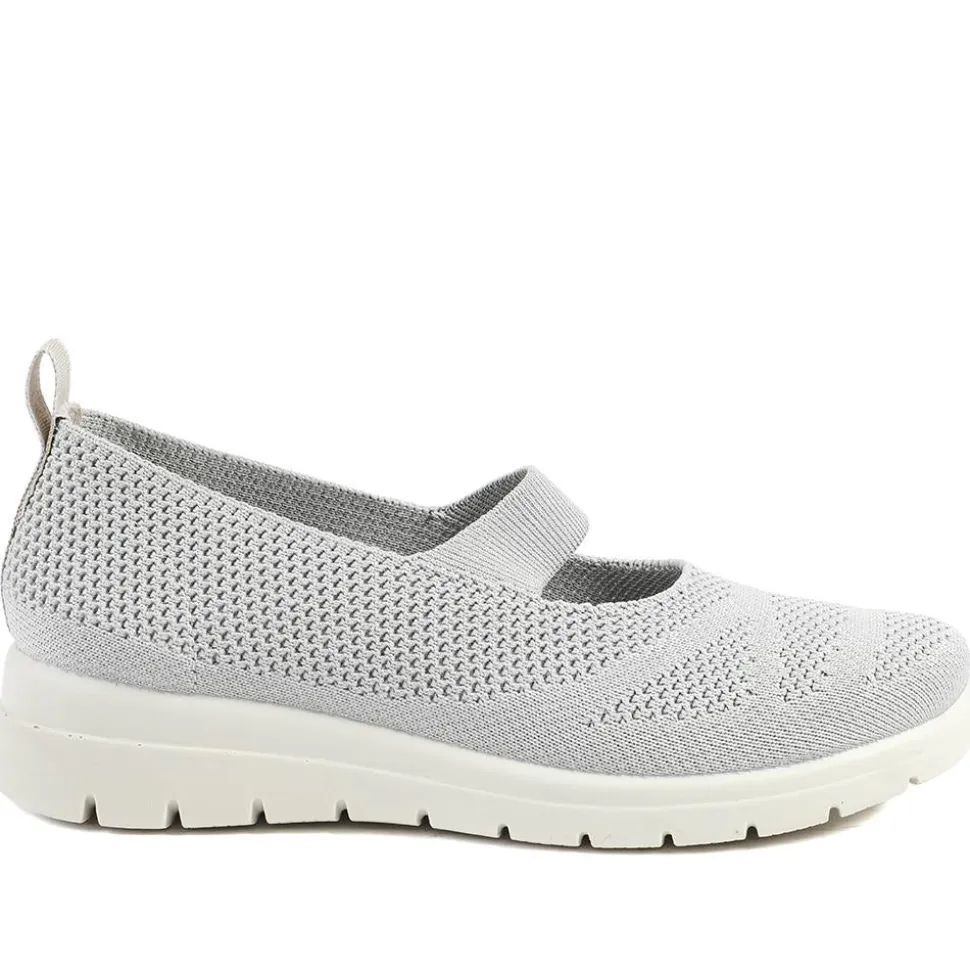Fly Flot Elasticated Mary Janes - Light Grey