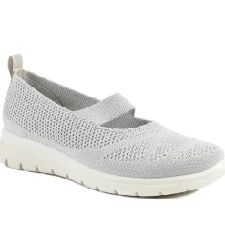 Fly Flot Elasticated Mary Janes - Light Grey