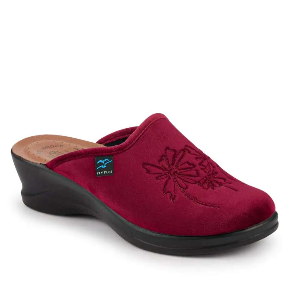 Fly Flot Engraved Self Moulding Mules - Burgundy