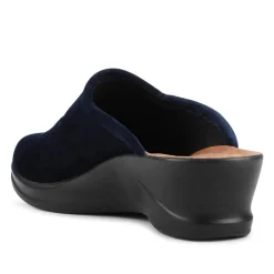 Fly Flot Engraved Self Moulding Mules - Navy
