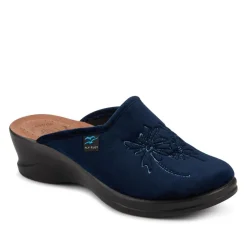 Fly Flot Engraved Self Moulding Mules - Navy
